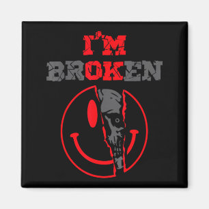 Confused smile broken invisible illness broken magnet