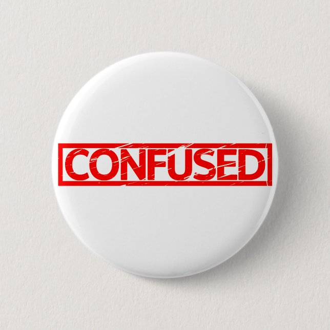 Confused Stamp 6 Cm Round Badge (Front)