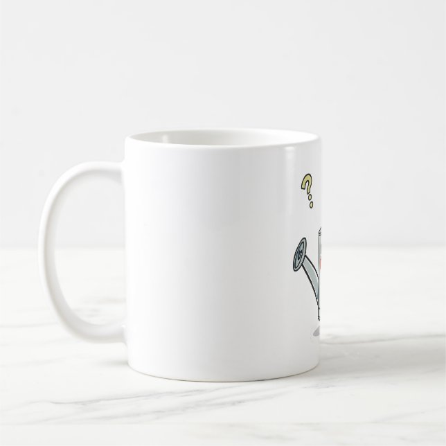 Confused Watering Can Coffee Mug (Left)
