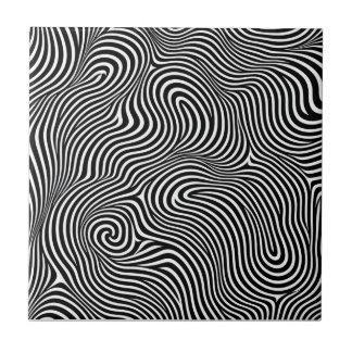 confusing hypnotic lines pattern black white swirl ceramic tile