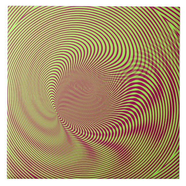 confusing hypnotic swirl lines pattern ceramic tile (Front)