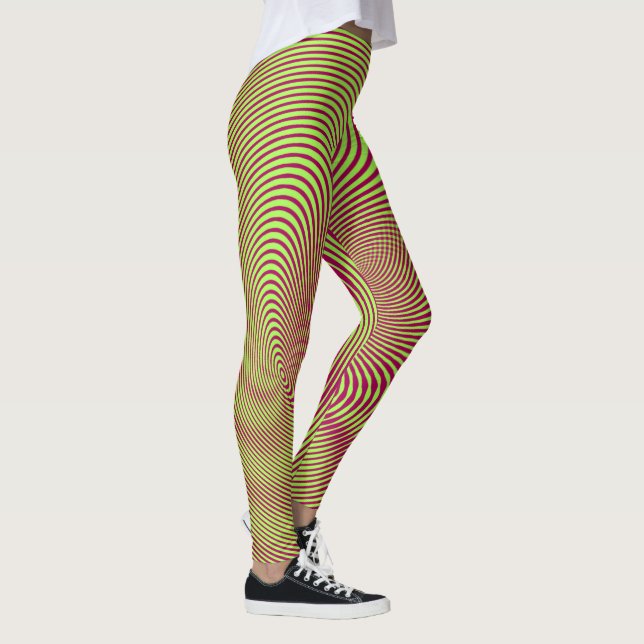 confusing hypnotic swirl lines pattern leggings (Right)