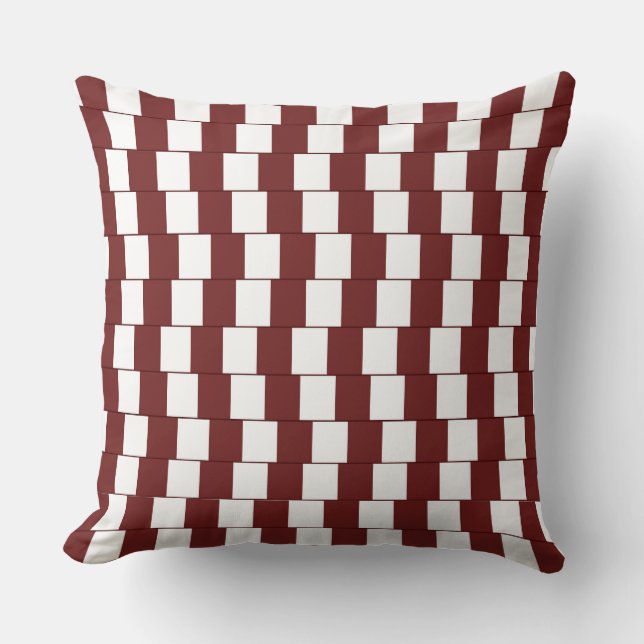 Confusing lines Bordeaux Cushion (Front)