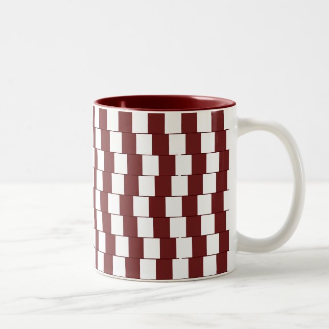 Confusing lines Bordeaux Two-Tone Coffee Mug (Right)