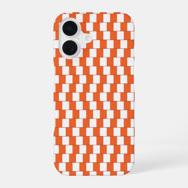 Confusing lines Orange iPhone 16 Case (Back)