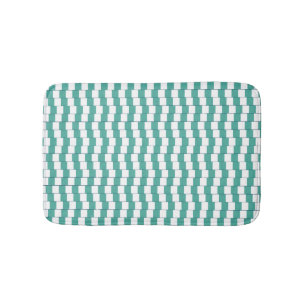 Confusing lines turquoise bath mat