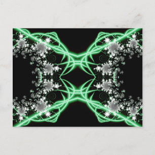 Confusion Green and White Fractal Art Postcard