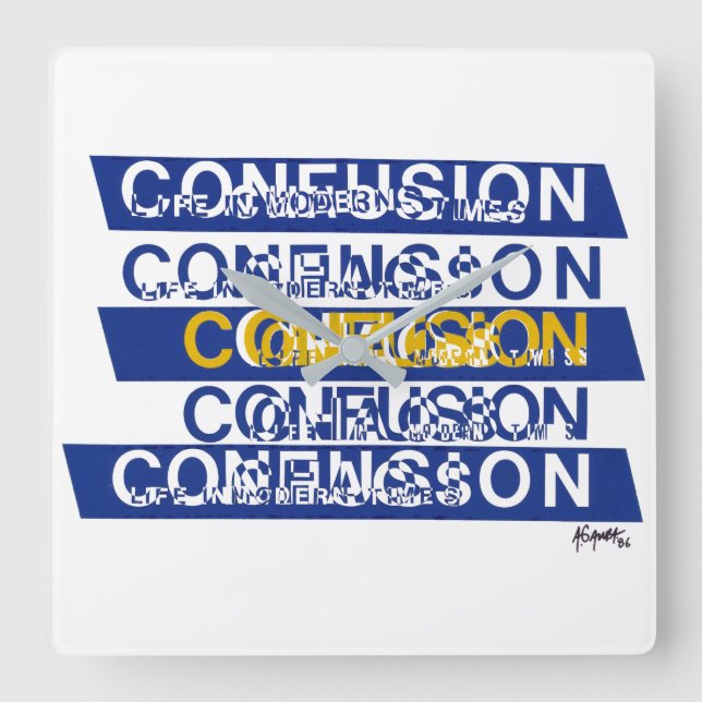 Confusion Square Wall Clock (Front)