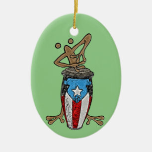 Conga Coqui Taino Ceramic Ornament