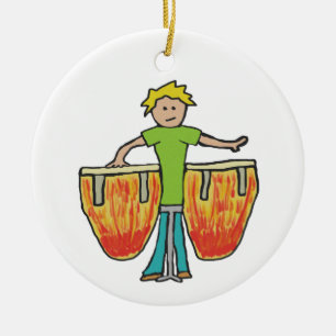 Conga Drums Ceramic Ornament