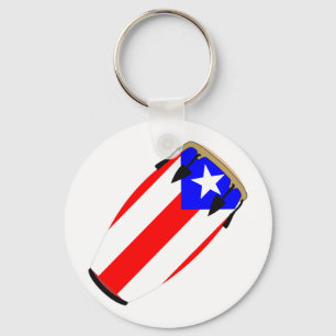 Conga Flag Puerto Rico Key Ring