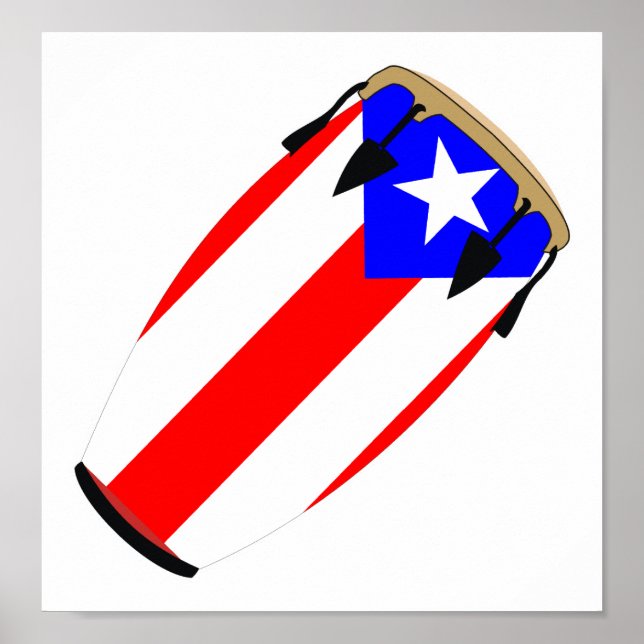 Conga Flag Puerto Rico Poster (Front)