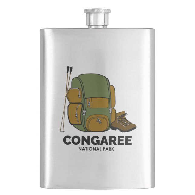 Congaree National Park Backpack Hip Flask (Front)