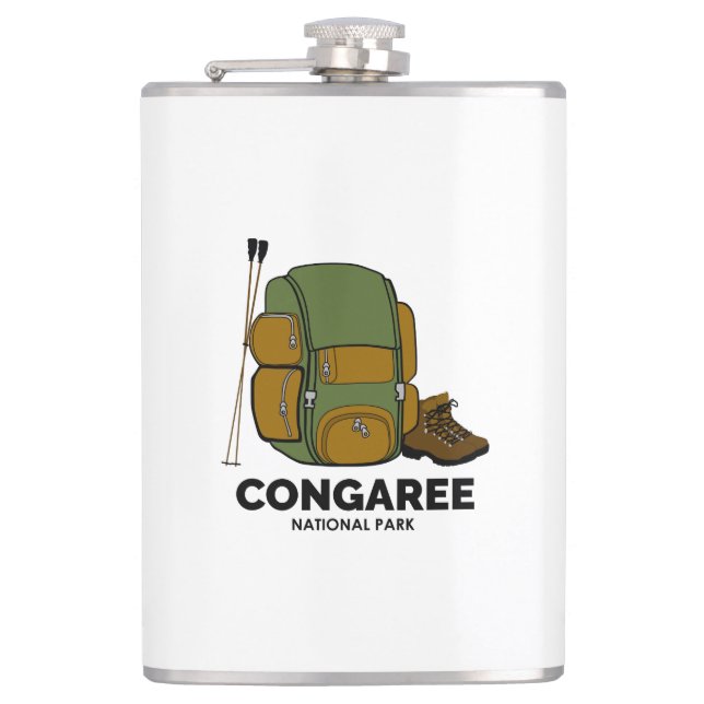 Congaree National Park Backpack Hip Flask (Front)