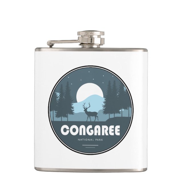Congaree National Park Deer Hip Flask (Front)