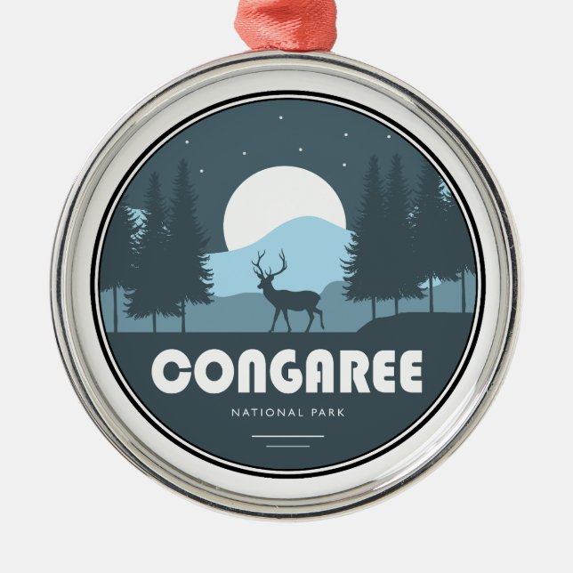 Congaree National Park Deer Metal Ornament (Front)