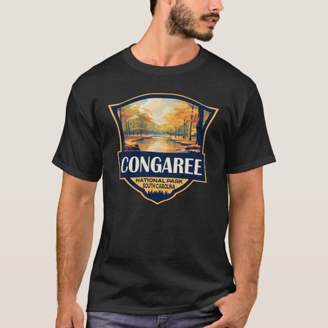 Congaree National Park Illustration Travel Vintage T-Shirt (Front)