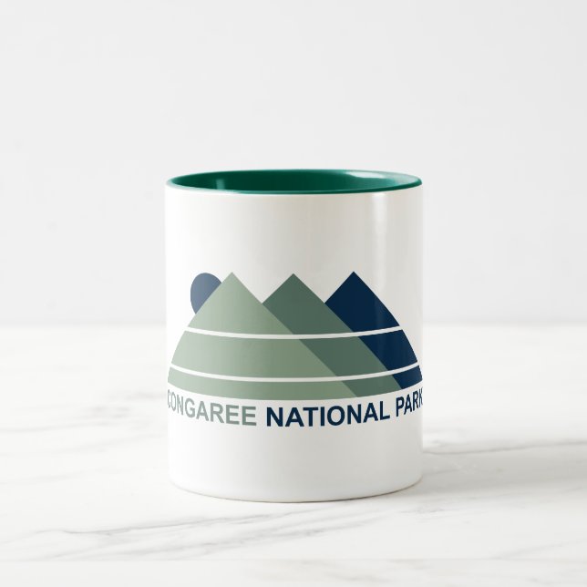Congaree National Park Mountain Sun Two-Tone Coffee Mug (Center)