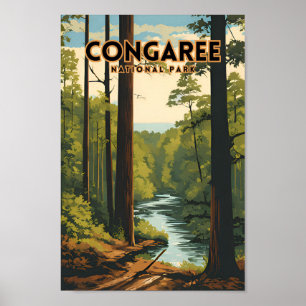 Congaree National Park Traditional Travel Poster