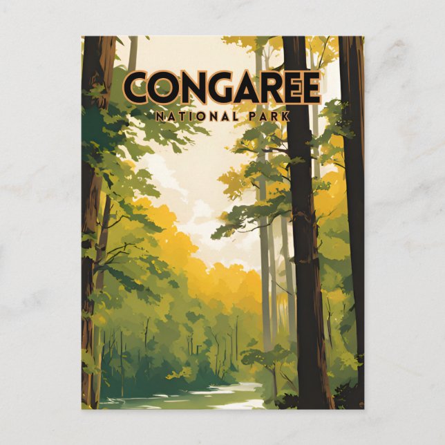 Congaree National Park Travel Poster Postcard (Front)