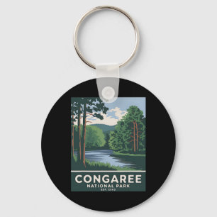 Congaree National Park Vintage Camping Hiking Men Key Ring