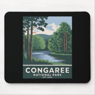 Congaree National Park Vintage Camping Hiking Men  Mouse Pad