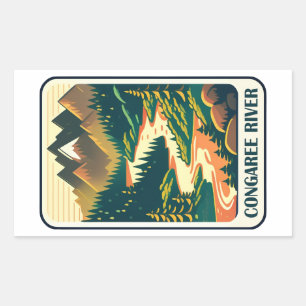 Congaree River South Carolina Colours Rectangular Sticker