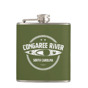 Congaree River South Carolina Kayaking Hip Flask