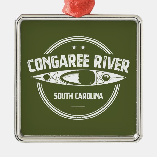 Congaree River South Carolina Kayaking Metal Ornament (Front)