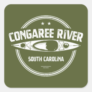Congaree River South Carolina Kayaking Square Sticker