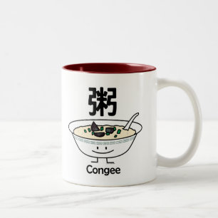 Congee Jook Rice porridge gruel bowl Chinese break Two-Tone Coffee Mug