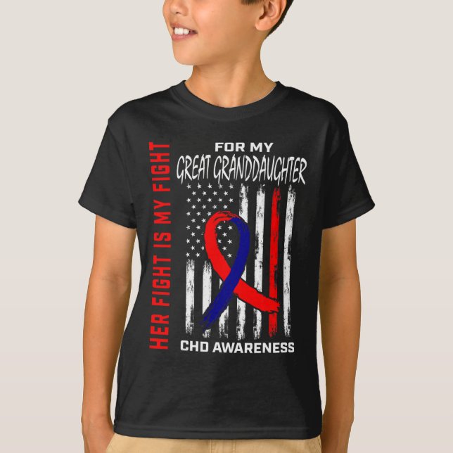 Congenital Heart Chd Awareness Great Granddaughter T-Shirt (Front)