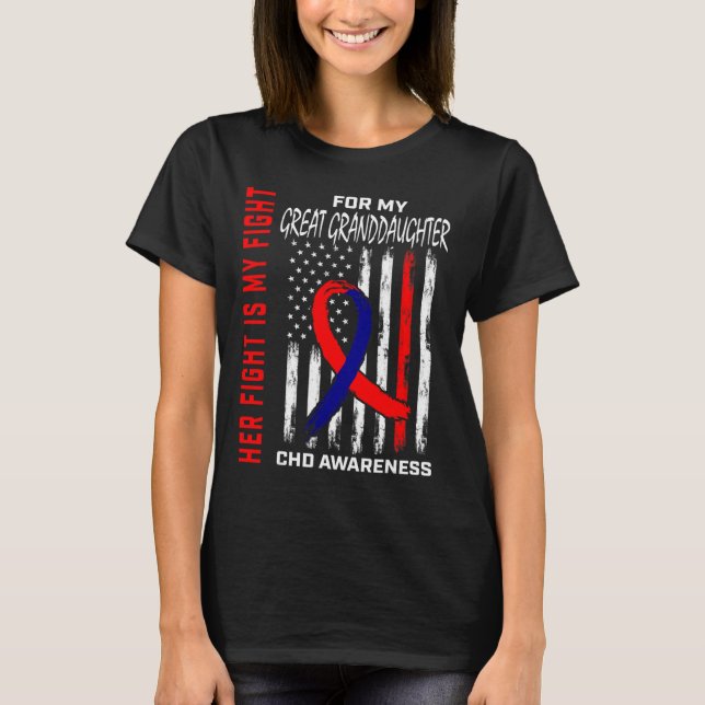 Congenital Heart Chd Awareness Great Granddaughter T-Shirt (Front)