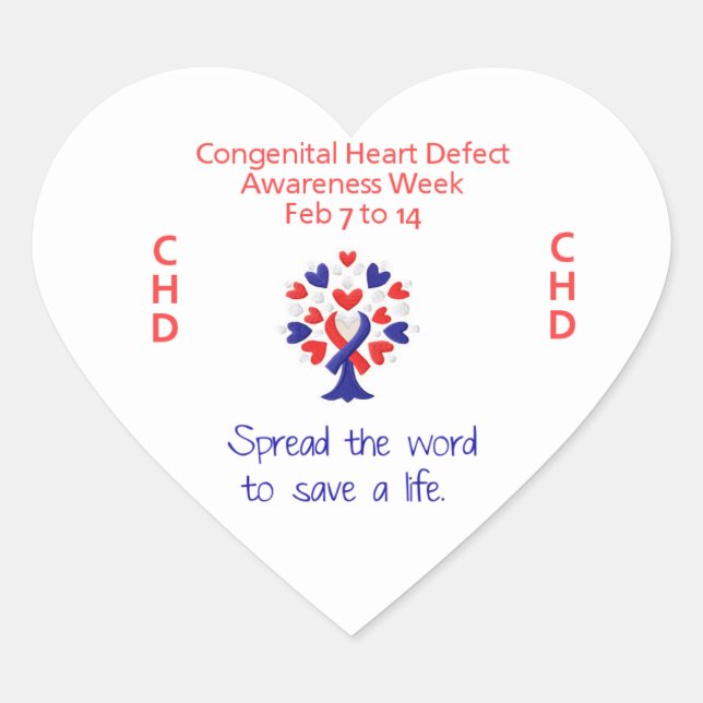 Congenital Heart Defect Awareness Week Stickers (Front)