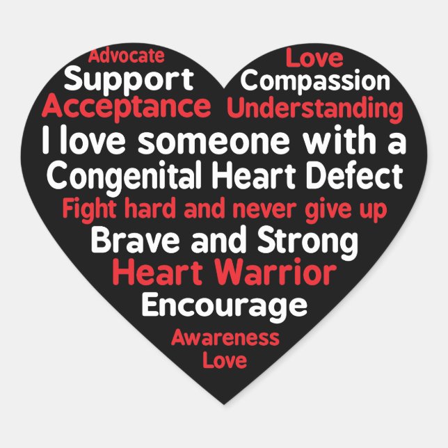 Congenital Heart Defect Awareness Week Support Sticker (Front)