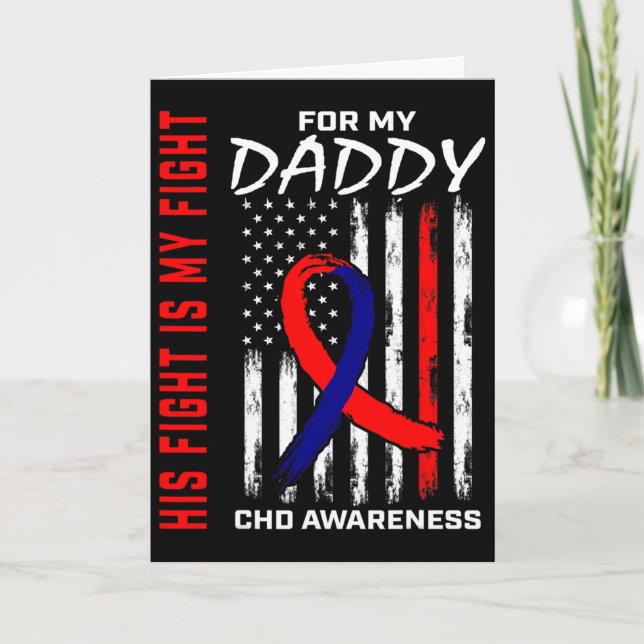 Congenital Heart Defect Chd Awareness Daddy Americ Card (Front)