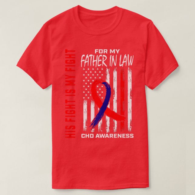 Congenital Heart Defect CHD Awareness Father In La T-Shirt (Design Front)