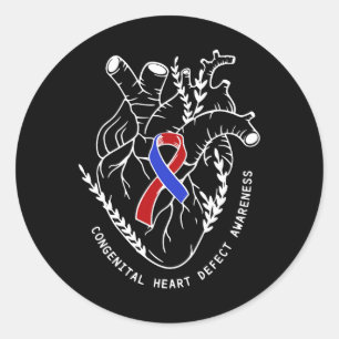 Congenital Heart Defects Awareness Heart Disease C Classic Round Sticker