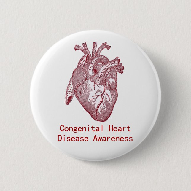 Congenital Heart Disease Awareness Button (Front)