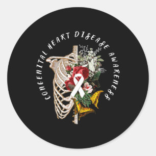 Congenital Heart Disease Awareness Congenital Hear Classic Round Sticker