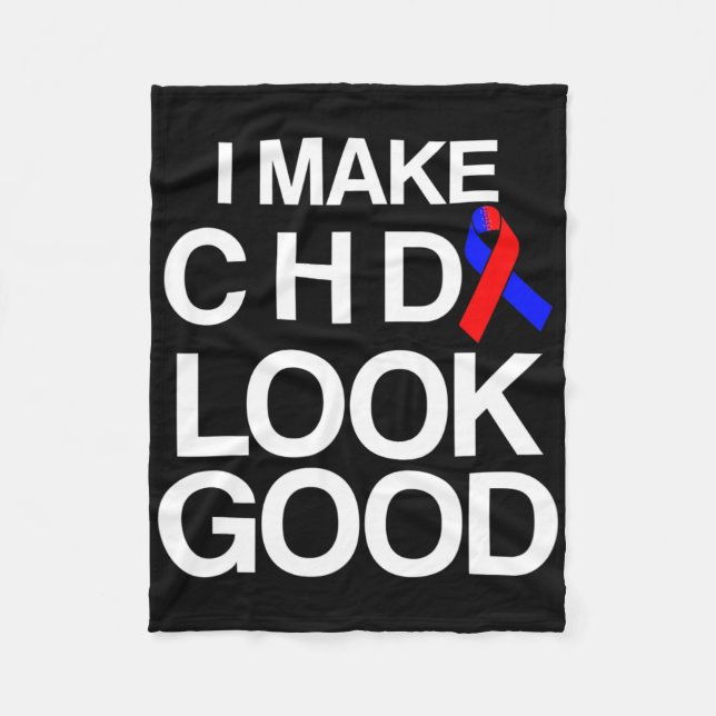 Congenital Heart Disease Defect Survivor Chd Warri Fleece Blanket (Front)