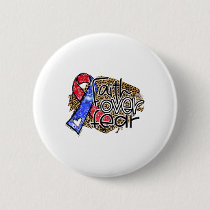 Congenital Heart Disease Red Blue Ribbon Faith Ove 6 Cm Round Badge