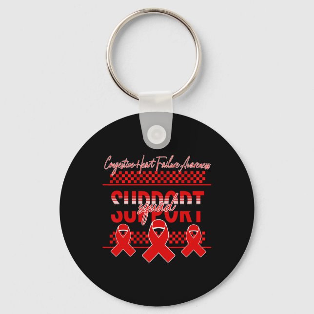 Congestive Heart Failure Awareness Support Squad R Key Ring (Front)