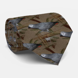 Congo African Gray Parrot on Floor Tie