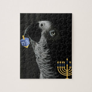 Congo African Grey Hanukkah Jigsaw Puzzle
