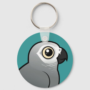 Congo African Grey Key Ring