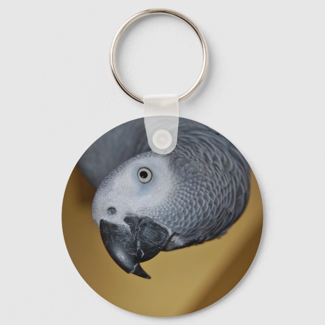 Congo African Grey Parrot Hello Key Ring (Front)