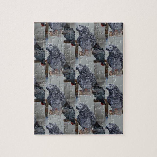 Congo African Grey Parrot in Mirror Jigsaw Puzzle (Vertical)