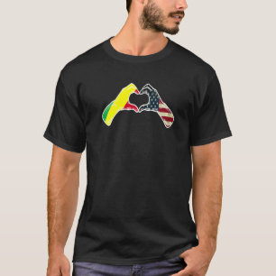 Congo American USA Flag  USA Congolese Heart  1 T-Shirt
