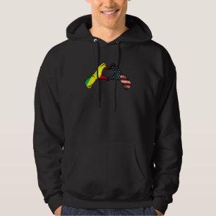 Congo American USA Flag   USA Congolese Heart Hoodie